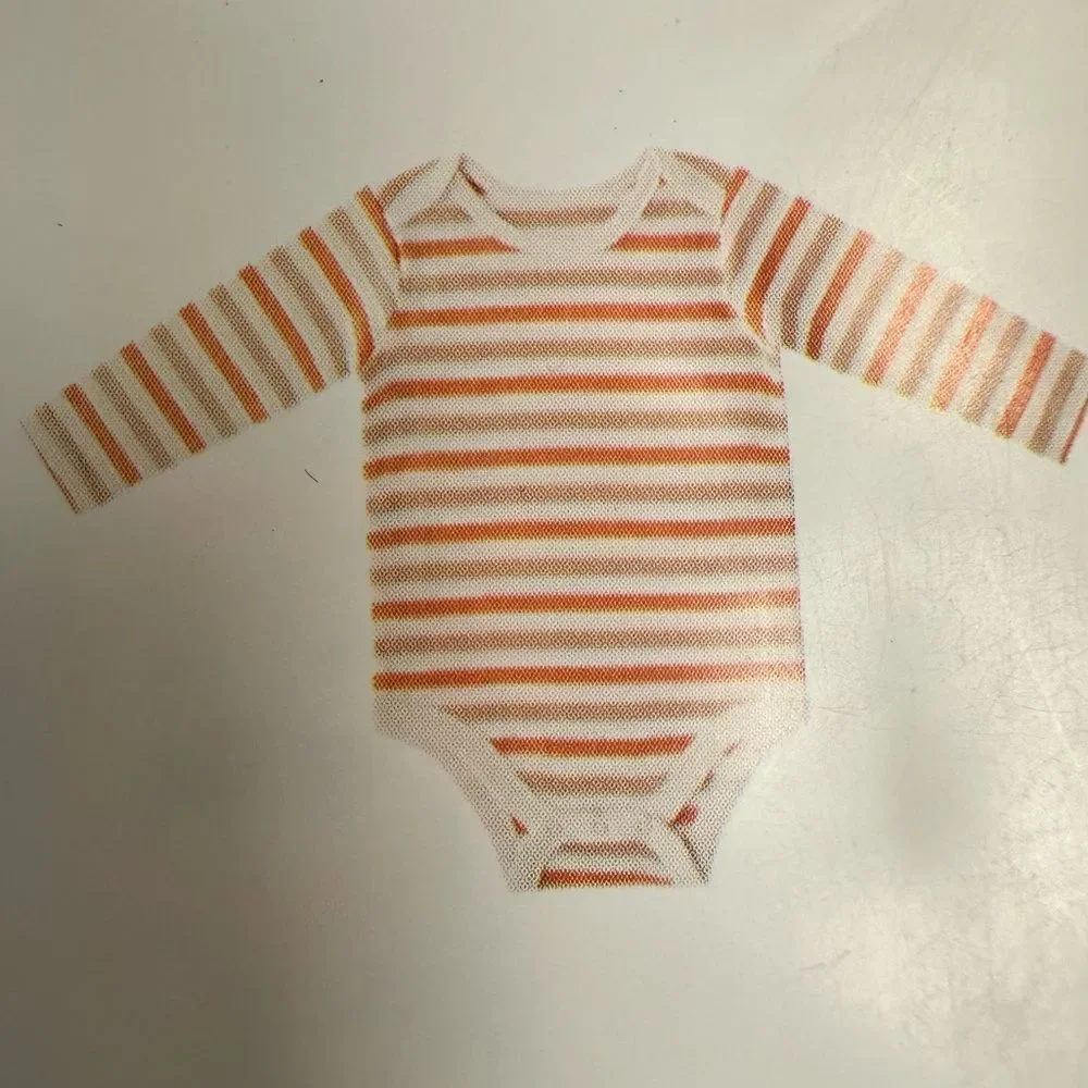 NWT Members Mark Baby 4 Cotton Long Sleeve Bodysuits Green Cream Pink - Size 9M
